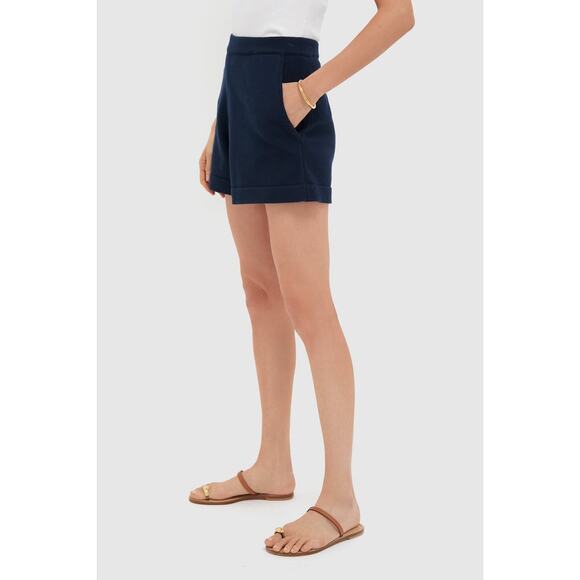 POMANDER PLACE Navy Knit Beau Shorts Size M NWT Retail $98 Tuckernuck - Picture 6 of 8